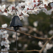 Japanese cast iron wind chimes Flower petals Metal Japanese ancient style scenic area Balcony Outdoor courtyard Temple blessing hanging bells