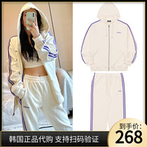 South Korea NERDY sports suit Autumn New zipper hooded cardigan men and women couples jacket