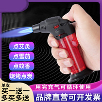 Moxibustion gun cigar spray gun handle igniter filled with aerated blue flame windproof lighter