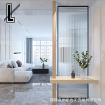 Iron Art Screen Long Iridescent Glass Entrance Partition Hollowed-out Dining Room Metal Genguan Modern Light Lavish Stainless Steel Extremely Brief