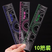 10 multi-functional ruler 20CM scale ruler candy ribbon model ruler students hollow lace cute primary school supplies ruler stationery exam special ruler