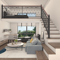 Simple modern stair handrail solid wood loft decorative railing indoor household fence aisle bay window guardrail custom