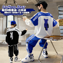 Boy Clothing Boy Suit 2022 Early Spring New Handsome Kids Sports Loose Ocean Korean version of clothes Fried Street