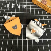 Baby triangle towel newborn cotton double button scarf head scarf boy girl bib baby mouth-