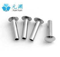 Po galvanized large flat head semi-hollow iron rivet 3mm4mm5mm6mm flat round head rivet GB873