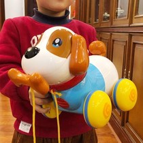 Childrens puppy toy dog can walk and scream Electric music cable Baby puzzle boy girl 1 year old 2 baby