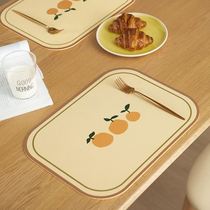 Table Insulation Mat High-end Table Mat Table Cloth Waterproof Rectangular Table Fresh sided leather dining cushion Table cloth waterproof and oil proof