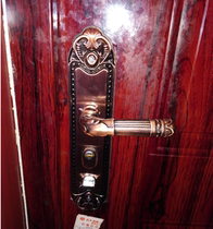 Red bronze gate anti-theft door lock single double door door door handle aluminum alloy door handle lock lock body European style