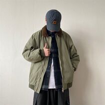 Simple style tooling jacket bomber jacket men 2021 Winter New loose niche ins handsome wild tide