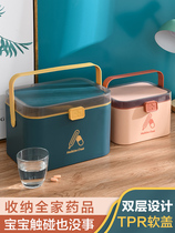 Household medicine box Medical Emergency Medical medicine small large-capacity Family empty box double-layer portable storage box