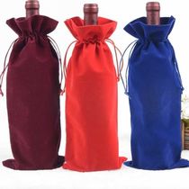 Flannel wine bottle cover storage corset pocket drawstring hand bag Champagne wine bag cloth bag festive red wine blind bag