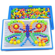 Mushroom nails insert beads and nails puzzle kindergarten boys and girls early education 3-6 years old childrens educational early education toys
