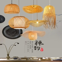 Chinese tea room Zen bamboo chandelier Japanese tatami balcony homestay restaurant bedroom living room bamboo art lamp