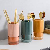 Light luxury chopsticks tube European-style household drain chopsticks rack Kitchen tableware knife and fork storage rack double chopsticks storage cage