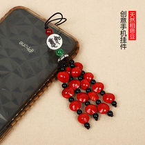 Natural red bean Acacia bean Bodhi mobile phone pendant cinnabar U disk bag hanging ornaments this life year transfer safe jewelry