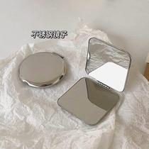 Small Mirror Men Portable Mini-handed Double-sided Folding with Stainless Steel Household Dormitory Makeup Mirror