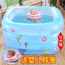 Newborn baby swimming pool home inflatable young children thick insulated foldable bathtub baby indoor bath bucket