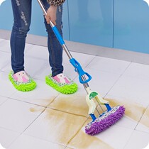 Strong absorbent lace chenille removable scabbed slippers lazy man mop Cloth Mop shoes
