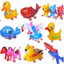 Pull line inflatable children cartoon swing ground push load PVC animal pull cart stall toy mainland China neutral