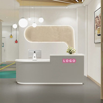 Multi-functional log color custom curved clothing milk tea shop reception cash register simple modern art beauty counter