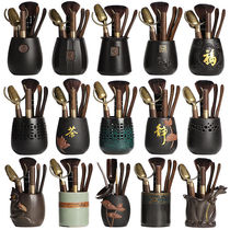 Kung Fu Tea Accessories Ebony Wood Tea Ceremony Six Gentleman Set Daquan 6 Gentleman Tea Tools Tea Pinch Spoon