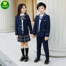 Children Suits Suit Boy Spring Autumn Season Performance Gown Pure Color Handsome air Inron Single dress Girl West Suit Dress