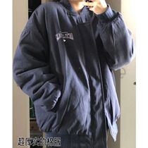 Winter cotton-padded jacket women American retro lamb coat 2021 new loose plus velvet padded couples cotton-padded clothes tide