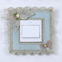Switch Rims Sleeve Anti-Dirty Lace Cloth Art Wall Sticker protective sleeve Switch patch Decorative Socket Cover protection Decoration minimalist