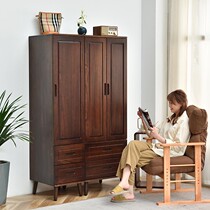 Solid wood wardrobe home bedroom locker childrens storage cabinet modern simple locker two-door small apartment wardrobe