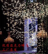 Wedding acrylic hummingbird wedding hotel layout crystal bird ceiling ceiling ceiling air decoration bird pendant