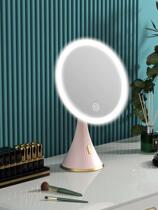 Led makeup mirror with light dressing table student dormitory desktop desktop net red portable fill light mirror small ins