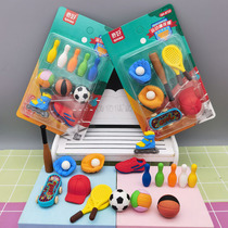 Eraser Cartoon creative cute cheap sports eraser student disassembly assembly rubber three-dimensional fun toy