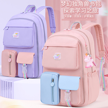 New schoolbag primary school girls one two three to six grade children 6-12 year old girl waterproof backpack burden reduction