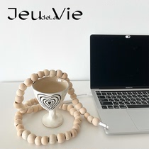 Jeu (spot) bead data cable 1 meter charging cable Korean Ins wind design bead string golden log
