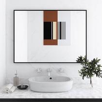 Bathroom mirror wall-mounted self-adhesive hand washing toilet wash toilet wash table wall hanging free hanging wall comb hole makeup mirror