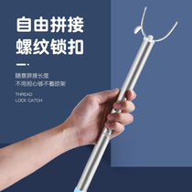 Clothesline telescopic single-pole hanging clothes stainless steel one clothing pole jacket fork bar cowsuit