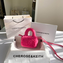 Hong Kong Cherose Keith leather autumn winter pink hair bag 2021 New cute mini Hand bag
