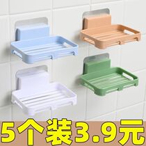 Soap box suction cup wall-mounted soap box drain toilet soap rack soap holder non-perforated bathroom soap box rack