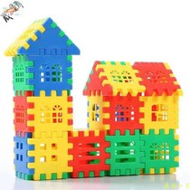 Assemble large plastic toys 2-6 years old baby boys and girls childrens puzzle large house building blocks Assembly