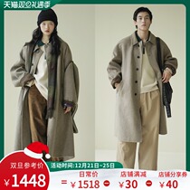 marzoni moon stitching 100 wool vintage double-sided nanny long profile coat men and women