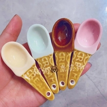 mini ice cream spoon domestic spoon Hardware gold bear with grain spoon