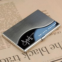 Business card holder stainless steel metal business card holder Mens Women creative simple custom lettering