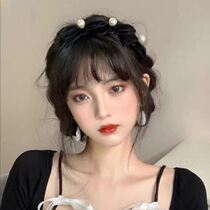 Hepburn style retro velvet pearl hair hoop French simple temperament Joker headband sweet Net red hair accessories female