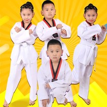 Value recommended children adult taekwondo clothes cotton mens and womens clothing beginner autumn and winter training clothes