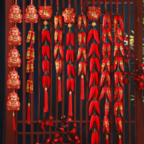 New Year decoration pendant red pepper blessing bag firecracker hanging string 2022 Year of the Tiger layout into the house New Years Day supplies Spring Festival