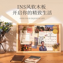 ins Wind cork board creative photo wall felt self-adhesive wall Wall wall hanging home dormitory message board desktop decoration note board Net red background wall pushpin note board notice board
