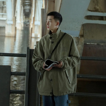 2022 spring new letter embroidered upright collar jacket for mens boomer clothes handsome and casual Korean version tooling jacket