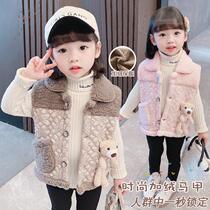 Bala Zhejiang Girl Baby Bear Flowers Horse Chia Jacket 2021 Winter New Child Han Edition Fashion Chinese Childrens Ocean