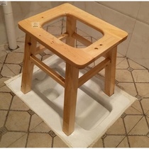 Toilet for the elderly to go to the toilet wooden toilet chair wooden stool toilet chair stool wooden squat toilet light wooden chair