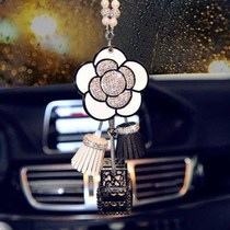 Car decoration female exquisite car car car perfume pendant diamond essential oil pendant Camellia creative car